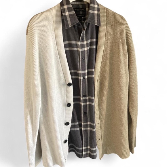 Tan and White Knit Cardigan - Picture 4 of 9